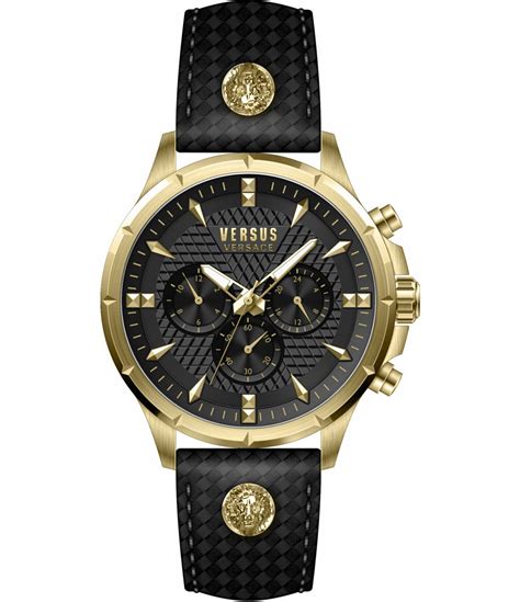 versus versace lion extension|Versus Men's Chronograph Lion Extension Brown Leather Strap .